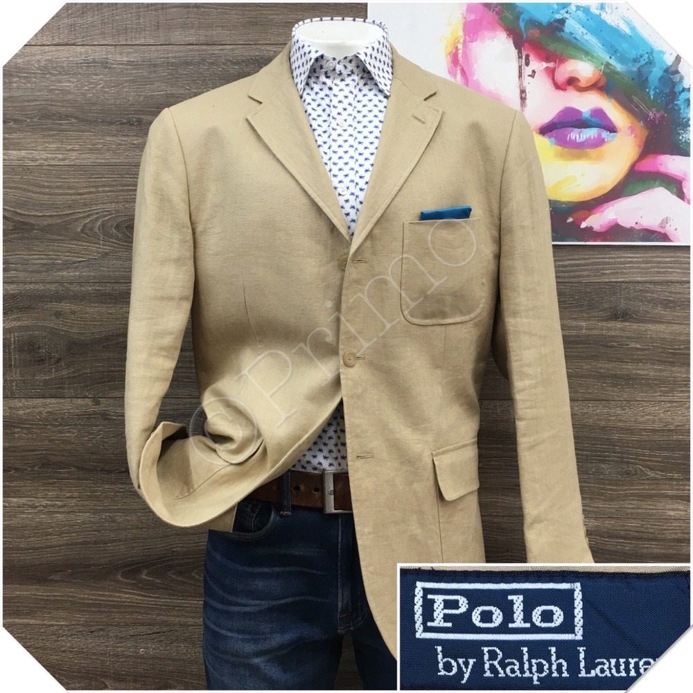 POLO RALPH LAUREN Mens Linen Blazer Sport Coat Casual Jacket Size XL (46R) Suit